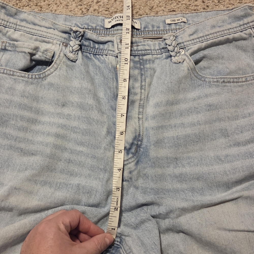 Scotch & SODA The Sky High Waist Straight Wide Leg Jeans Stone Wash Blue 10 / 30 - Picture 7 of 12